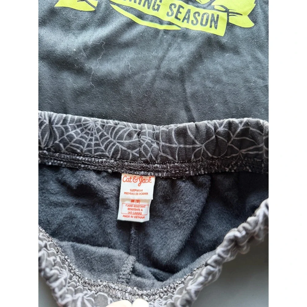 Cat & Jack Boys Pajama Set Size M 8 Boneyard Derby Monster Truck Spiderweb Black